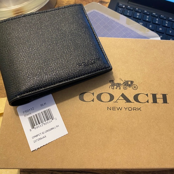 Coach Other - COACH || 3 in 1 Compact ID Wallet || Black Crossgrain Leather F59112